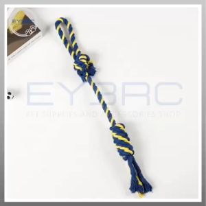 Long Knotted Cotton Braided Rope Chewing Toy for Dogs & Cats Durable High-Quality Tug of War Interactive Pet Supply Random Colors