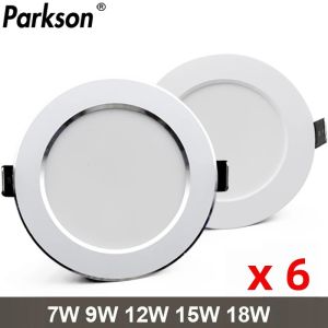 6 Đèn LED Downlight Tròn Đèn Ốp Trần AC220V-240V Chống Nước Đèn Chiếu Sáng Trong Nhà Cho Phòng Ngủ Nhà Bếp