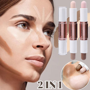 【Charming women】2 IN 1 Double-Ended Contouring Stick Makeup Highlight Brighten Pen Nose Shadow Pencil Brighten Shading Sticks Matte Concealer Highlighters