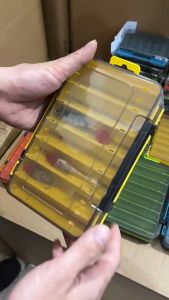 Double Sided Fishing Tackle Box Portable Bait Jig Lure Hook Organize Box Fishing Accessories