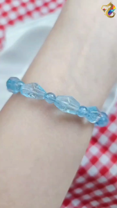 Collection Grade Faceted Baby Sky Blue Aquamarine Bracelet