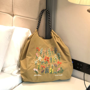 Nhật Bản Thêu Thân Thiện Với Môi Trường Ballchain Hoa Túi Dung Tích Lớn Đeo Vai Đơn Nghiêng Túi Đeo Chéo Cho Công Việc Và Học Tập