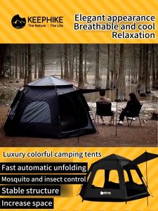 KEEPHIKE Portable Hexagonal Tent Easy Automatic Setup Sun Resistant Ideal for Picnics and Camping