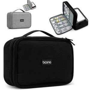 กระเป๋าเดินทางอุปกรณ์จัดเก็บอิเล็กทรอนิกส์กระเป๋าที่เก็บสายเคเบิลกระเป๋าอุปกรณ์เดินทางสำหรับสายชาร์จแฟลชไดร์ฟแบตสำรองUSB