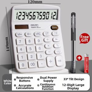 De Li | Deli Voice Computer Solar Powered Small Size Office Stationery Accounting Calculators for Students And Business Use