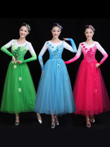 Modern Dance Skirt Large Swinging Performance Dress Nationalistic Chorus Group Opening Dance Costume Ethnic Stage Outfit