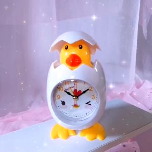 Cartoon Cute Clock Chicken Duck Egg Shell Shape Student Children Bedroom Desktop Decor Alarm clock