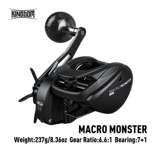 KINGDOM | Kingdom Macro Monster Long Cast Baitcasting Reel Max Drag 13kg Full Metal 237g 6.6:1 Gear Ratio NMB Bearing Fishing Reel