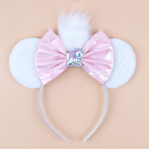 Herocross | Elegant Minnie Mouse Ear Hairband Cute Cat Decoration Headband Sparkling Bow Party Birthday Performance Accessories Perfect Gift