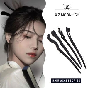 【X. z. moonligh】kẹp tóc Gỗ Trung Quốc Trâm cài tóc cổ bằng gỗ mun dụng cụ tạo kiểu đồ trang trí bằng gỗ gỗ đàn hương cổ điển cho phụ kiện đầu tóc cho bé gái