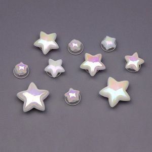 10PCS Shoe Charms Set ABS Fashion Colorful Pentagram Shoe Decorations Buckle for Sandals Clogs DIY Accessories Party Gift