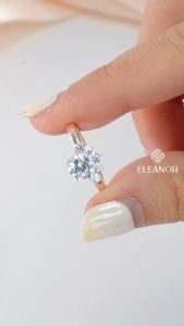 Nhẫn nữ bạc 925 Eleanor Accessories nhẫn thiết kế đính đá lấp lánh phụ kiện trang sức 6299