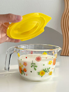 New Kitchen Special Large Capacity Heat Resistant Glass Measuring Cup Egg Beater Fresh Milk Scale Cup for Breakfast Heating