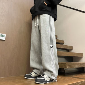 Quần Thể Thao Nam Ống Đứng Sọc Rộng Rãi Thường Ngày Thời Trang Mùa Xuân 2025 Quần Dài Đa Năng Thoải Mái Thoáng Khí