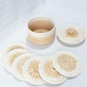 LusioSB Coaster Rotan Alas Gelas Rotan Tahan Panas