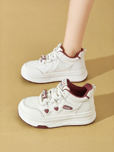 Josiny | Platform Casual White Shoes Heart Decor