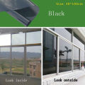 One-way Glass Self Adhesive Mirror Window Film DIY Reflective Insulated Foil Privacy for Home Office Decor Stickers Black Silver. 