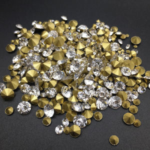 DANA Assorted Sizes 500pcs Sharp Bottom round Colorful Glass Rhinestones Nail Art Decorations DIY Jewelry Enhancements