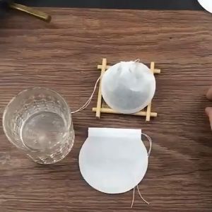 100pcs Natural Wood Pulp Tea Bag Empty Tea Bag Filter / Kantong Teh Kertas Bulat