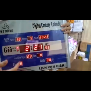 Đồng Hồ LED Treo Tường Kèm Lịch Vạn Niên Cát Tường – Loại Cao Cấp Siêu Bền Size Lớn 40x30cm