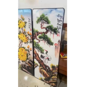 Bộ Tranh treo tường Tứ Quý 4 Mùa Tráng Gương – Tranh Trang Trí Phòng Khách Phòng trà cửa hàng Phong cách Nhật Bản
