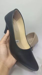 sepatu pantofe/sepatu pantofel wanita/pantofel wanita/sepatu kondangan wanita hijab/sepatu pantofel wanita kekinian Sepatu Pantopel Wanita Hak 5cm Lancip elegan Termurah Hitam & Mocca