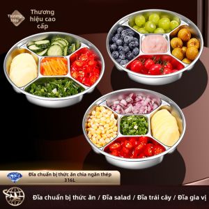 PINSHANGZUO | 316L Stainless Steel Multi-Purpose Salad Prep Dish