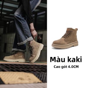 Giày Dây Cổ Cao Tăng Chiều Cao Đế Dày Phong Cách Cổ Điển