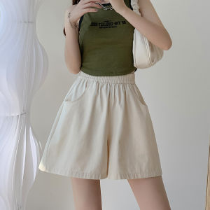 Khaki Cotton and Linen Parka Shorts Womens Summer 2024 New Arrival Loose Wide Leg Small Casual Three-Point Sports Pants