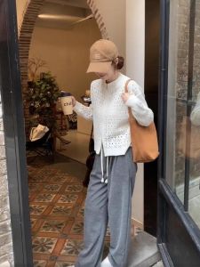 YUEZHONGWEI | White Hollow Out Double Zipper Knitted Jacket Womens Early Autumn New Lazy Style Sweater Open Cardigan Top Loose Fit Standard