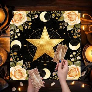 VIKAMA Sun Moon Phase Hexagram Starry Sky Constellation Altar Cloth Tarot Card Tablecloth Wika Astrology Divination Ceremony Mat