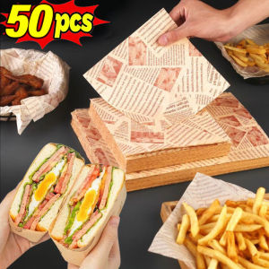 YESPERY 50Pcs Parchment Paper Baking Sheets Sandwich Wrap Takeout Paper Greaseproof Tray Air Fryers Liners