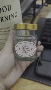 Sẵn 24 Bộ Tem Nhãn Giấy Cán Bóng Decal Dán Yến Tươi Sào Chưng (Không Bao Gồm Hủ)