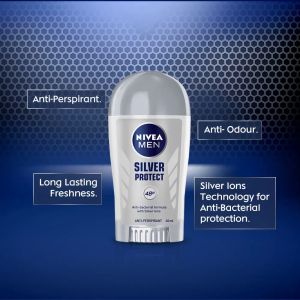 NIVEA MEN Deodorant Male Silver Protect Stick 50 ml / Triple Pack / Mens Grooming / Anti Perspirant / Anti Odor & Sweat (Deodoran Lelaki)
