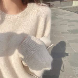 Autumn and Winter New New Pullover round Neck Raccoon Fur Soft Glutinous Sweater Inner Wear Loose Gentle Bottoming Sweater Top