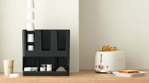 Aesthetic Coffee Bar Station Organizer Wall Hanging Cup Holder for Kitchen Dining Room Coffee Capsule Storage Rack