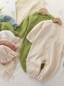 Baby Jumpsuit Newborn Clothes Spring and Autumn Clothes Summer Men and Women Baby Home Air Conditioning Clothes Gauze Romper Romper