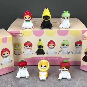 In Stock Mofusand Cute Cat Wearing Rabbit Head Cover Blind Box Handmade Model Toy Doll Desktop Ornament Healing Gift