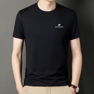 Áo Thun Tay Ngắn Pierre Cardin Pure Color Thoáng Khí Thời Trang Nam Thanh Lịch Mùa Hè Cao Cấp Bằng Lụa Tơ Tằm Chất Liệu Chống Nhăn