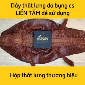 Thắt lưng liền nguyên tấm da bụng cá sấu N29D1 (Mặt trắng)