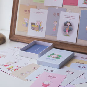 FaithTime 50-Piece Set Original Cartoon Ice-Breaker Share Cards Festive Universal Hand-Drawn Illustrations Single Page Design