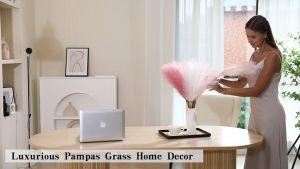 36pcs Faux Pampas Grass - 22 Inch Pink Pampas Grass Home Decor Artificial Colored Pompas Flowers