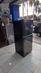 Kulkas 2 Pintu AQUA AQR DTM 245 CBP DS Magic Neo Turbo Cooling Ice Twist 47 Watt 240 Liter