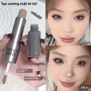 Son Bóng Hai Đầu Matte Highlighter Contour Liquid 3D Che Khuyết Điểm Tẩy Trang Tẩy Trang Dụng Cụ Trang Điểm Son Bóng