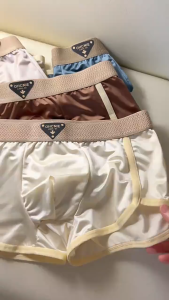 Mens Underwear Ice Silk Nylon 10A Antibacterial Mulberry Silk  Boxers Satin Loose High-end Underwear