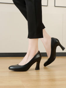 Interview High Heel Shoes Soft Bottoms for Work Occasions Black