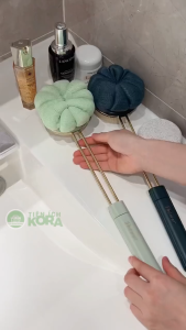 Cây Bông Tắm Chà Lưng 2 Mặt BÍ NGÔ 35cm Cán Dài Lông Mềm Đa Năng Cho Người Lớn