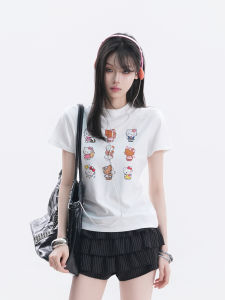 zuocisankon | Áo Thun Hợp Thân Mèo Kitty Ngọt Ngào