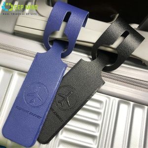 DM Leather Luggage Tags Baggage Suitcases Travel Labels Plane Shape With Name ID Card and String PU Leather 皮革行李牌
