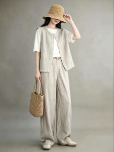 GULILI | Camel Color Fringe Tassel Vest and Pants Set